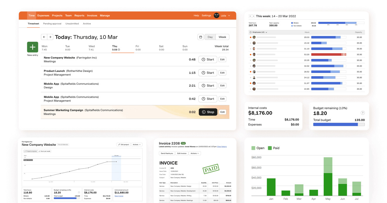 Sample image of the Harvest app