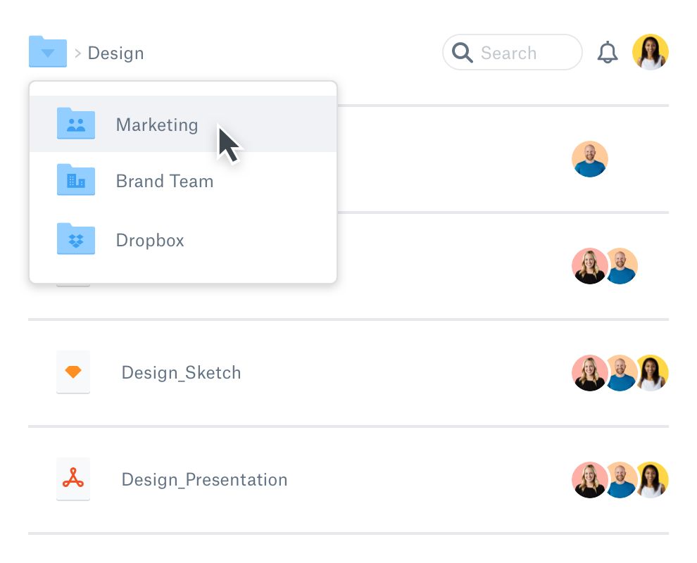 Screenshot of shared Dropbox folder