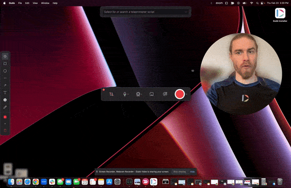Darius Santos using the Dubb desktop app