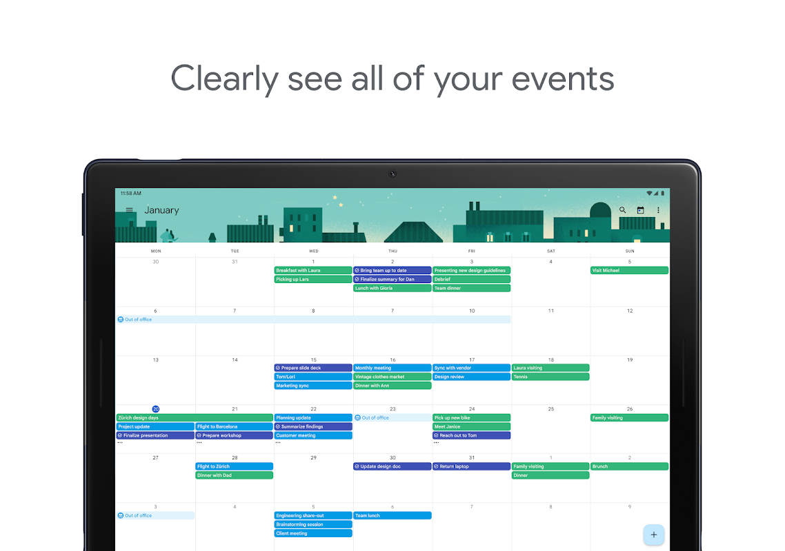 Sample image of Google Calendar