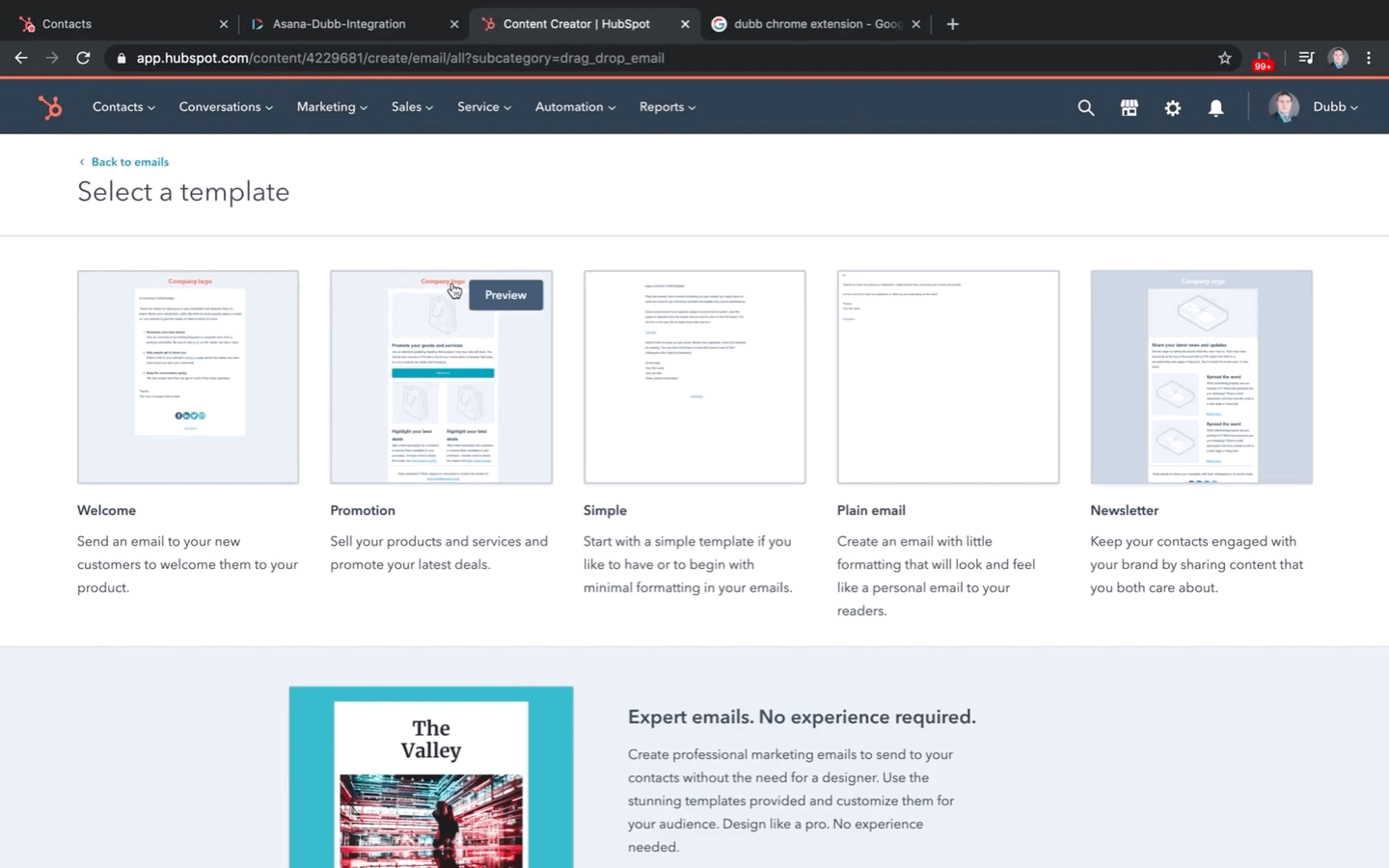 Inserting an image block into a HubSpot email template