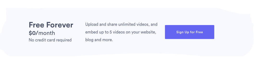 A screenshot of Vidyard's freemium plan