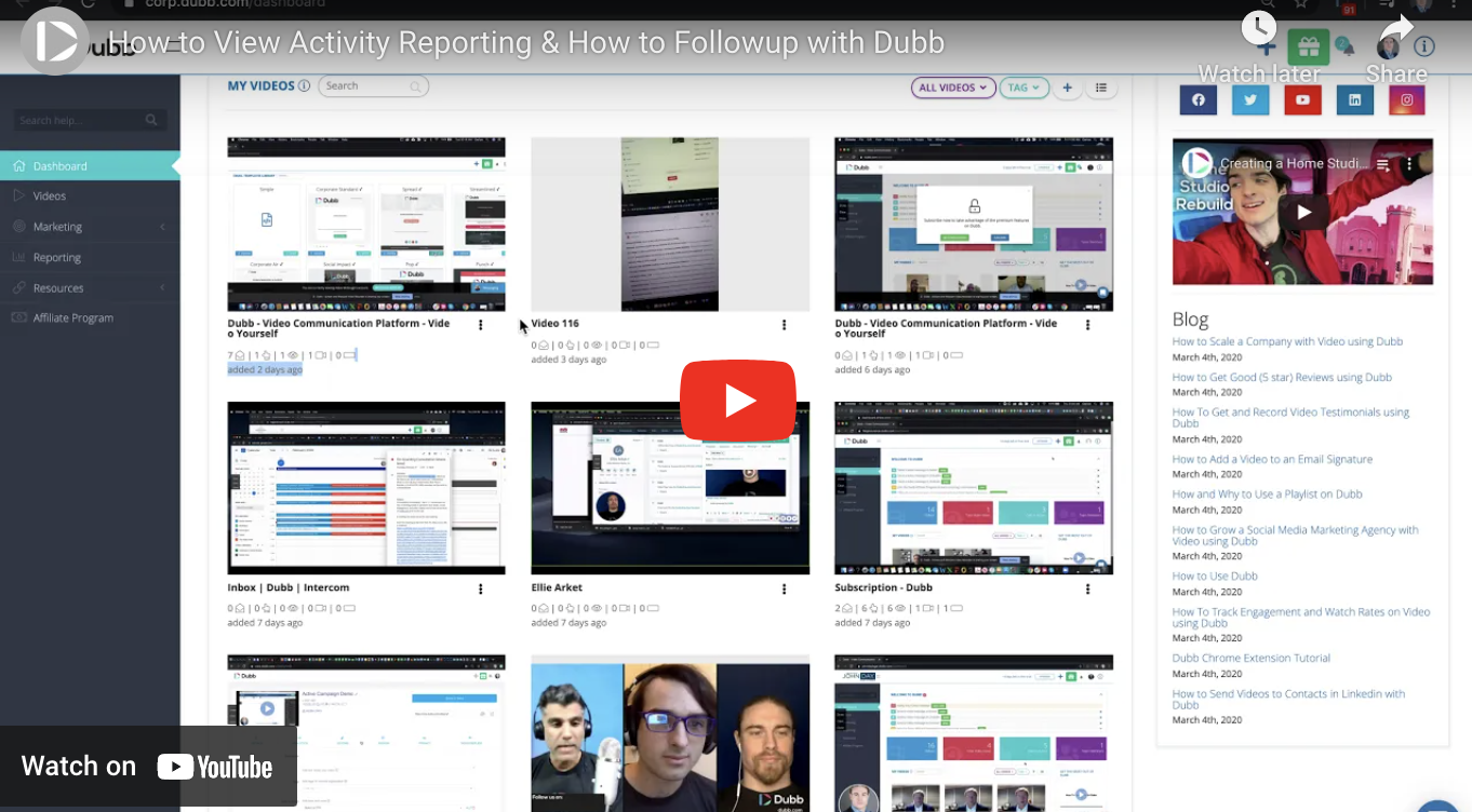 How to View Activity Reporting and Follow Up with Dubb
