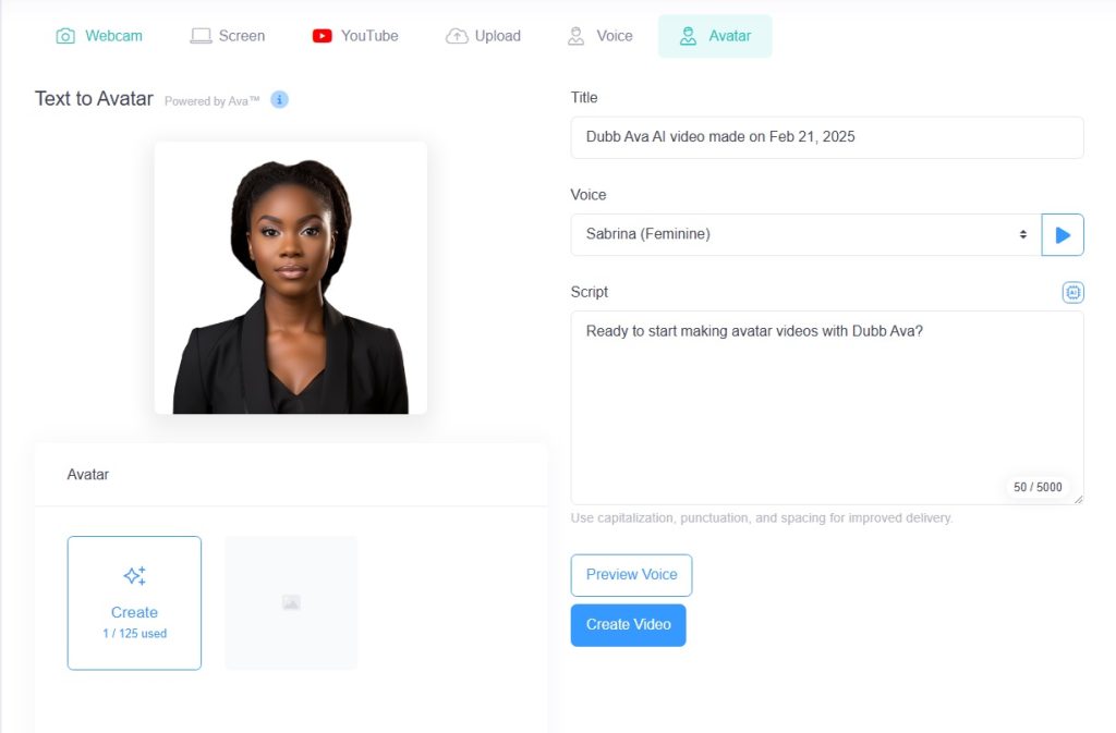 ai avatar video email for business