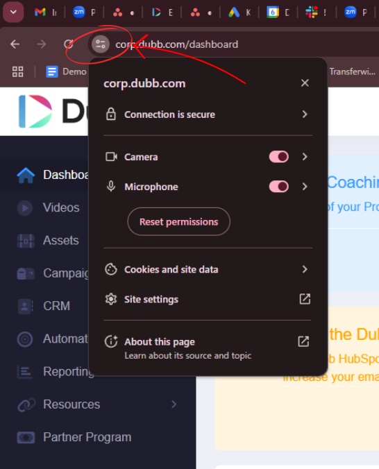 dubb chrome extension permission
