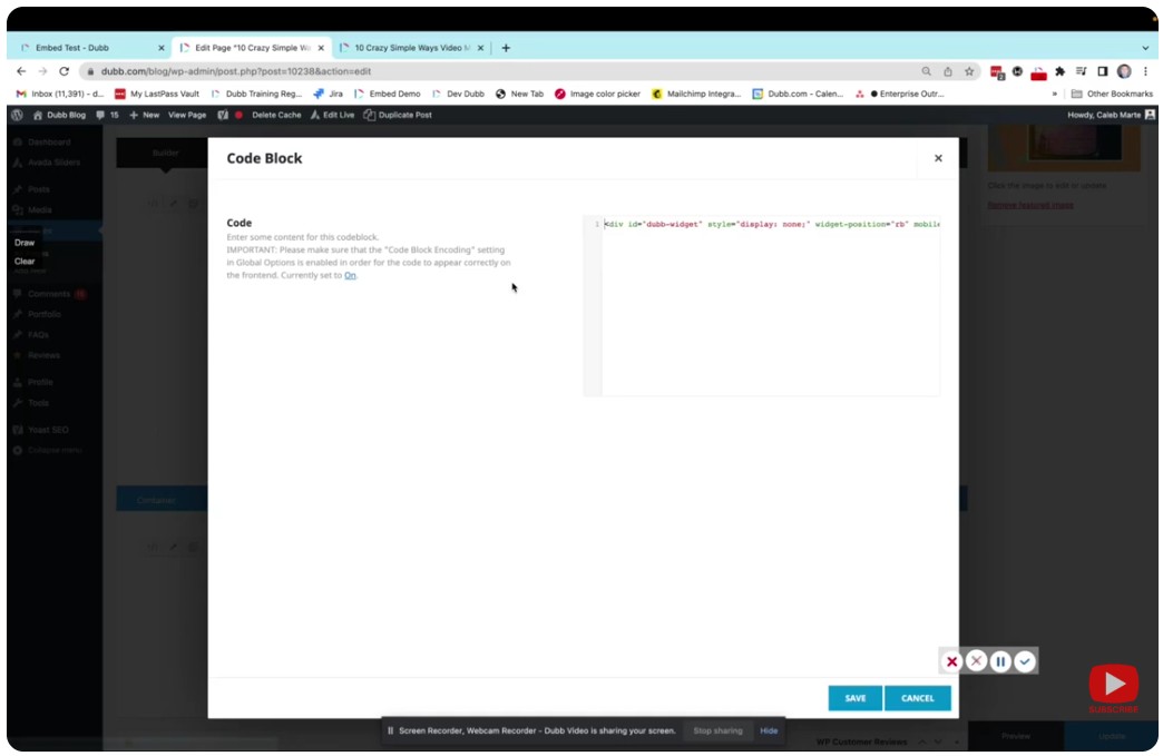 embedding into a landing page builder