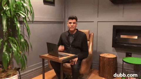Dubb creator Ruben sits at a chair