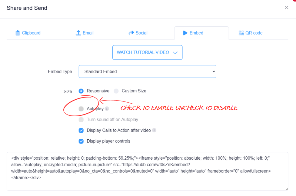 embed video autoplay