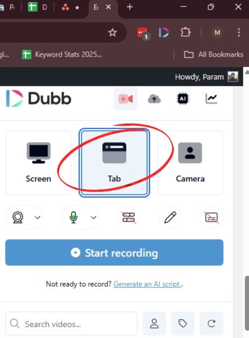tab recording