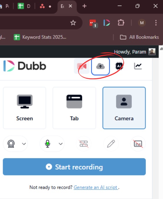 upload a video